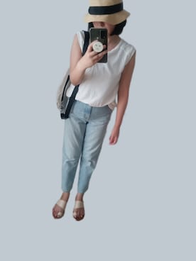 「アイテム（帽子）」を使った、sayaさん（レディース・158cm・40代）の夏コーディネート