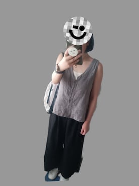「アイテム（タンクトップ）」を使った、sayaさん（レディース・158cm・40代）の夏コーディネート