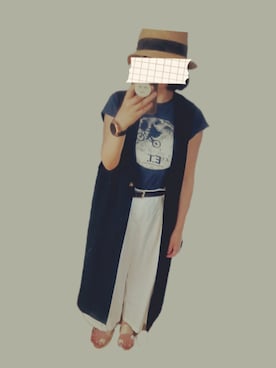「studio CLIP（スタディオクリップ）のアイテム（パンツ）」を使った、sayaさん（レディース・158cm・40代）の夏コーディネート