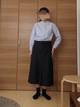 「マーガレット・ハウエル(MARGARET HOWELL)」｜「アイテム（ステンカラーコート）」を使った、shioriさん（レディース・160cm）の春コーディネート