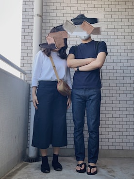 「マーガレット・ハウエル(MARGARET HOWELL)」｜「アイテム（ビーチサンダル）」を使った、shioriさん（レディース・160cm）の夏コーディネート