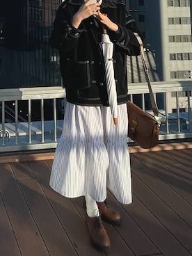 「春服デビュー宣言」｜「アイテム（シャツワンピース）」を使った、サナさん（レディース・157cm）の春コーディネート