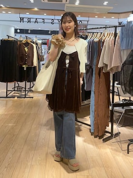 「LOWRYS FARM（ローリーズファーム）のヤワラカルイ２ＷＡＹショルダーＢＡＧ 115210（ショルダーバッグ）」を使った、miyuさん（レディース・158cm・20代）の夏コーディネート