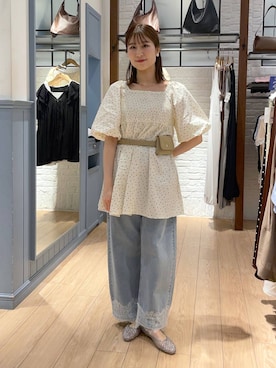 「アイテム（その他、ベージュ系）」を使った、miyuさん（レディース・158cm）の夏コーディネート