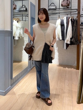 「アイテム（その他、ベージュ系）」を使った、miyuさん（レディース・158cm）の秋コーディネート