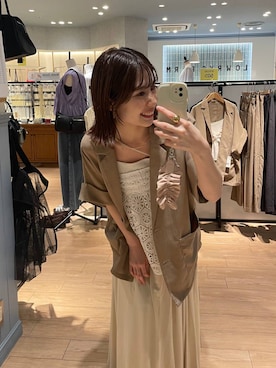 「LOWRYS FARM（ローリーズファーム）のアイテム（ジャケット/アウター）」を使った、miyuさん（レディース・158cm）の夏コーディネート