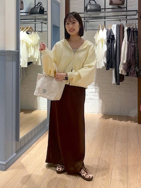 「アイテム（その他、ベージュ系）」を使った、miyuさん（レディース・158cm）の秋コーディネート