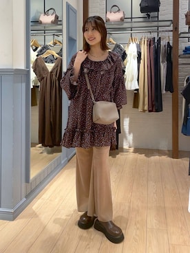 「アイテム（その他、ベージュ系）」を使った、miyuさん（レディース・158cm）の秋コーディネート