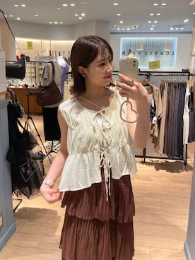 「アイテム（その他、ベージュ系）」を使った、miyuさん（レディース・158cm）の夏コーディネート