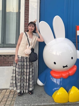 「アイテム（その他、ベージュ系）」を使った、miyuさん（レディース・158cm）の秋コーディネート