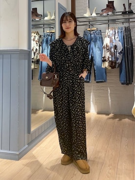 「アイテム（つなぎ/オールインワン、その他）」を使った、miyuさん（レディース・158cm）の秋コーディネート