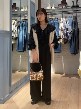 「アイテム（オールインワン・サロペット）」を使った、miyuさん（レディース・158cm・20代）の秋コーディネート