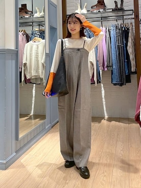 「アイテム（オールインワン・サロペット）」を使った、miyuさん（レディース・158cm・20代）の秋コーディネート