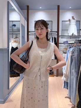 「LOWRYS FARM（ローリーズファーム）の【500mlペットボトル収納可】タックボストンＢＡＧ　1049023（ボストンバッグ、ブラウン系）」を使った、miyuさん（レディース・158cm）の秋コーディネート