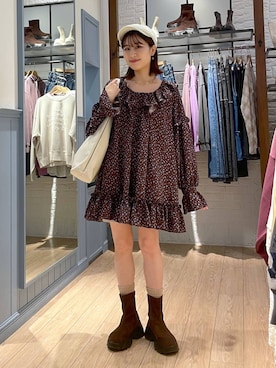 「アイテム（その他、ベージュ系）」を使った、miyuさん（レディース・158cm）の秋コーディネート