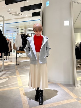 「アイテム（ブルゾン、グレー系）」を使った、uki_nolさん（レディース・150cm）の秋コーディネート