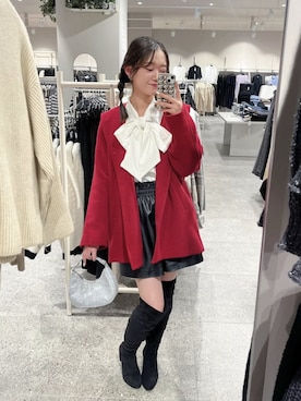 「H&M（エイチ・アンド・エム）のアイテム（ハンドバッグ）」を使った、モモカさん（レディース・157cm）の冬コーディネート