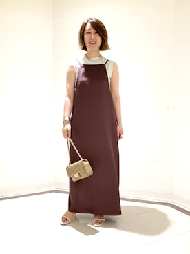 「ノースリーブニット」｜「アイテム（ワンピース/ドレス）」を使った、SAYOKOさん（レディース・150cm）の夏コーディネート