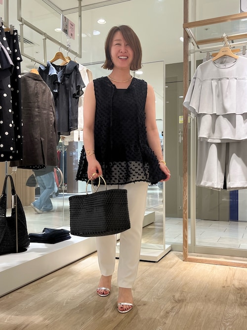 NOLLEY‘S ドットポンポン2WAYノースリーブブラウス NOLLEY'S｜【PR阿部☆別注】ドットポンポン2WAYノースリーブ