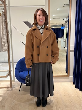 「アイテム（ピーコート）」を使った、SAYOKOさん（レディース・150cm）の秋コーディネート