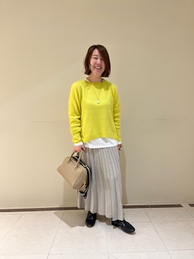 「カシミヤ」｜「アイテム（アクセサリー）」を使った、SAYOKOさん（レディース・150cm）の秋コーディネート