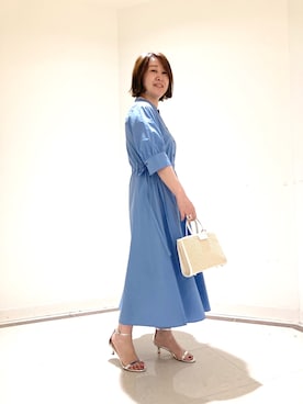 「お出掛けコーデ」｜「アイテム（シャツワンピース）」を使った、SAYOKOさん（レディース・150cm）の春コーディネート