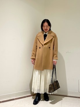 「アイテム（ダッフルコート）」を使った、ichinoさん（レディース・155cm）の冬コーディネート