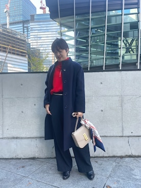 「アイテム（その他アウター、ブルー系）」を使った、ichinoさん（レディース・155cm）の秋コーディネート