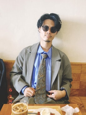 「Loose/ルース（ルース）のアイテム（テーラードジャケット）」を使った、SHOJIさん（メンズ・168cm）の冬コーディネート