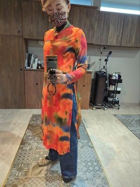 「Levi's（リーバイス）のアイテム（デニムパンツ、ブルー系）」を使った、leemiesuさん（レディース・171cm）の冬コーディネート