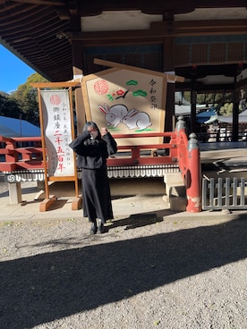 「callautia（カラウティア）のアイテム（ノーカラージャケット）」を使った、mugiさん（レディース・153cm）の冬コーディネート