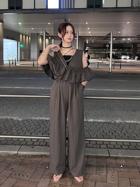 「アイテム（オールインワン・サロペット）」を使った、chinatsu.さん（レディース・163cm・20代）の夏コーディネート