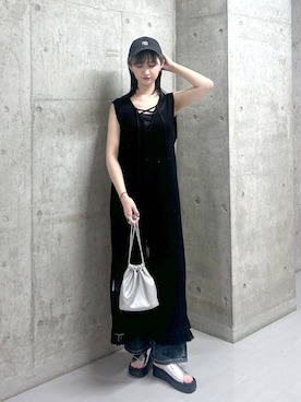「アイテム（キャップ）」を使った、chinatsu.さん（レディース・163cm・20代）の春コーディネート