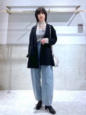 「LOWRYS FARM（ローリーズファーム）のストレッチヒールブーツ　851418（ブーツ）」を使った、chinatsu.さん（レディース・163cm）の春コーディネート