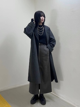 「アイテム（チェスターコート）」を使った、chinatsu.さん（レディース・163cm・20代）の秋コーディネート
