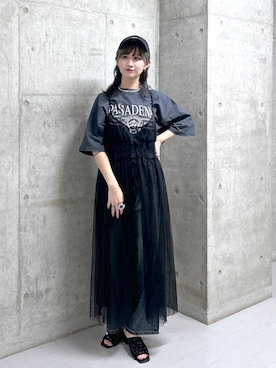 「アイテム（キャップ）」を使った、chinatsu.さん（レディース・163cm・20代）の夏コーディネート