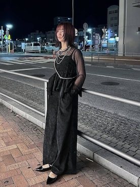 「アイテム（サロペット/オーバーオール）」を使った、chinatsu.さん（レディース・163cm）の秋コーディネート