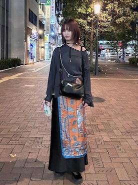 「LOWRYS FARM（ローリーズファーム）のアイテム（ストール/ショール）」を使った、chinatsu.さん（レディース・163cm）の秋コーディネート