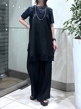 「LOWRYS FARM（ローリーズファーム）のランジェリーキャミＣＨ　 572465（キャミソール）」を使った、chinatsu.さん（レディース・163cm）の夏コーディネート