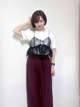 「アイテム（その他トップス）」を使った、chinatsu.さん（レディース・163cm・20代）の夏コーディネート
