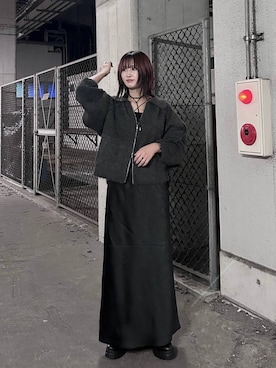 「アイテム（ブルゾン、グレー系）」を使った、chinatsu.さん（レディース・163cm）の秋コーディネート