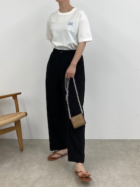 「タイトシルエット」｜「アイテム（パンツ）」を使った、shirakw.211さん（レディース・163cm）の夏コーディネート