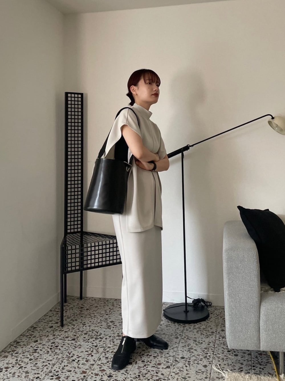 TRIBAL BORDER ASYMME KT 【セットアップ着用可能】 an/アン】セクシー チャーム ジップデザイン ドット柄 裾フリル