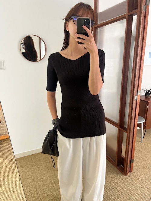 RIM.ARK 半袖ニットBothvhalfsleevetops Both v half sleeve tops（ニット/セーター）｜RIM.ARK
