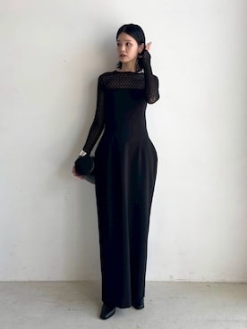 「RIM.ARK（リムアーク）のCurvy dress カーヴィードレス（ドレス）」を使った、RIM.ARK staffさん（レディース・170cm）の夏コーディネート