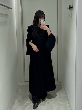 「アイテム（ノーカラーコート）」を使った、RIM.ARK staffさん（レディース・164cm）の秋コーディネート