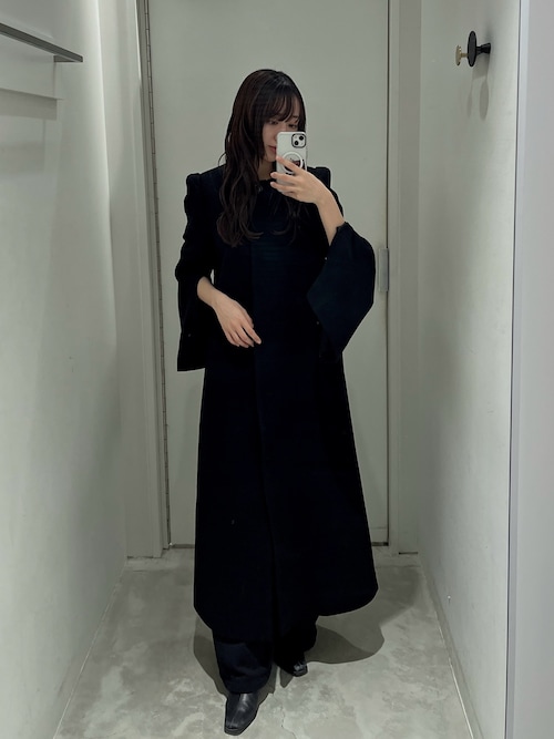 Collarless mode long CT カラーレスモードロングコート（ノーカラー