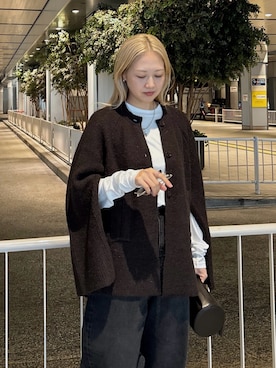 「アイテム（クラッチバッグ）」を使った、RIM.ARK staffさん（レディース・158cm）の秋コーディネート