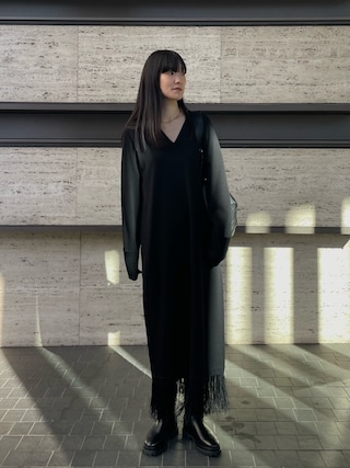RIM.ARK（リムアーク）の「Fringe flare dress フリンジフレアドレス
