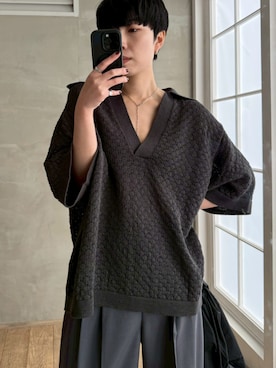 「RIM.ARK（リムアーク）のアイテム（ニット/セーター）」を使った、RIM.ARK staffさん（レディース・171cm）の春コーディネート